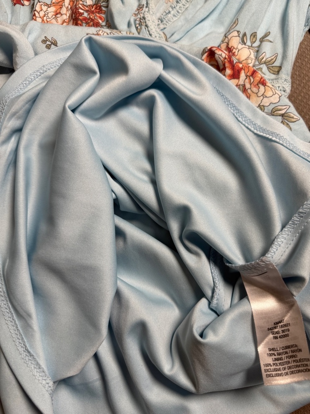 Adam Levine Collection Light Blue Floral Mini Dress - Picture 7 of 8